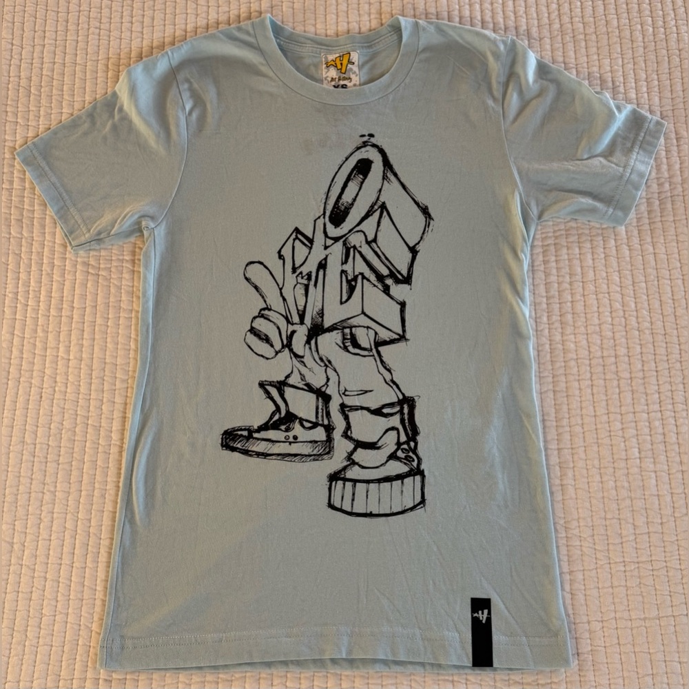 Art History Philadelphia LOVE hip hop streetwear blue T-shirt XS local brand